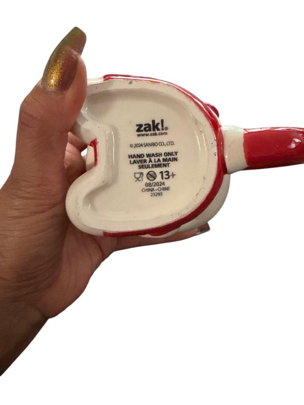 Hello Kitty Ceramic Mug By Zak! Red & White 13+ Collectible Cup Hand Wash Only - Picture 3 of 5